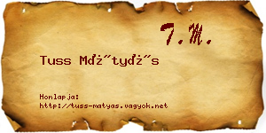 Tuss Mátyás névjegykártya